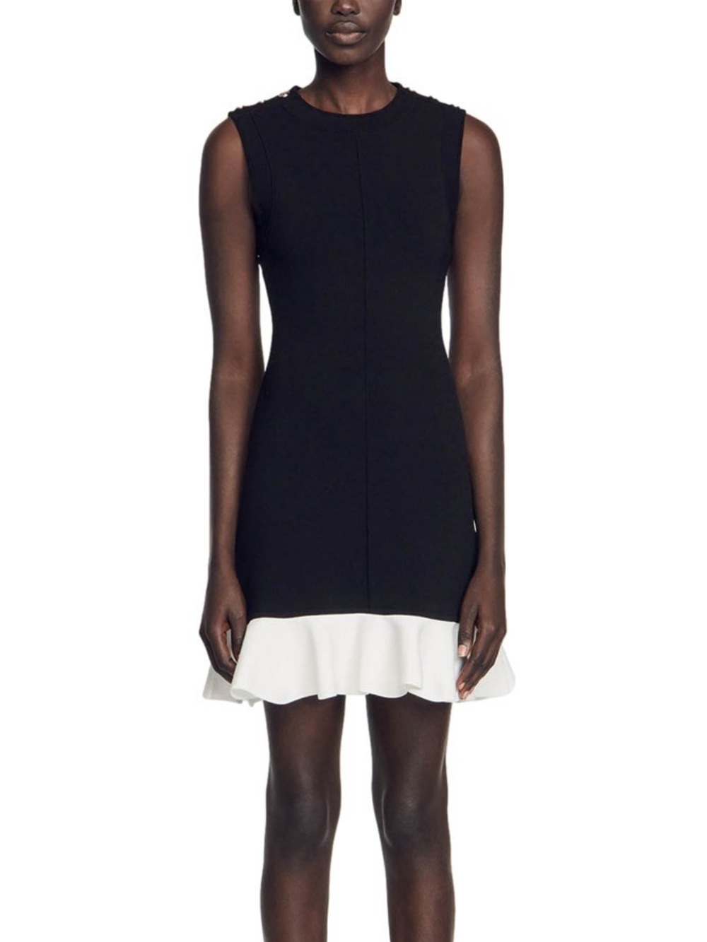 SANDRO Cropped two-tone dress - Picture 5 of 7